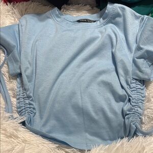 SHEIN Light Blue Ruched Women's Top